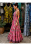 Geometric Ethnic Pattern Silk Backless Color Dress - 2