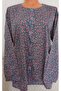 Er Clothing Paper Print Combed Cotton Blouse Long-Sleeved Crew Neck Front Buttoned Patterned - 2