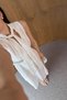 Embroidered Belted Scarf Detailed White Scallop Dress - 4