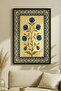 Elegant Blue Floral Pattern Single Wood Artwork - Black Wood Framed Home & Business Art - 2