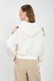 Women's hooded short trench coat with trim - stone - 5