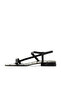 Black Patent Leather Women's Low Heel Sandals - 3