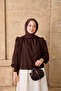 Women's Pleated Detail Blouse Brown