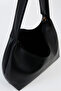 Women's Delicate Black Medium Size Suede Zipper Closure Handbag and Shoulder Bag - 3