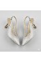 (Park Moda) Closed Toe Women's Heeled Shoes with Drop Stone Detail Silver - 3