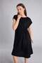 Regular Fit Wrinkled Textured Round Neck Batwing Sleeve Midi Dress G1131Ax26Sp - 3