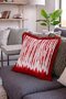 Vertical Striped Fringed Throw Pillow Cover - White Pillowcase with Red Tassels - 3
