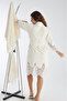 Set Şalyaka Bamboo Cotton Lace Women's Bathrobe Soft Textured Stylish Super Absorbent - 4