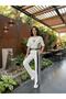 White Striped Tracksuit Short T-Shirt Pants Set - 2
