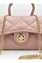 Shiny Quilted Mini Bag – Lining Detail – Women's Hand and Shoulder Bag with Chain Strap (19X12 cm) - 2