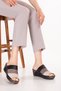 Women's Genuine Leather Wedge Heeled Casual Slippers Iz.1953 Black - 7