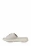 Women's Beige Daily Slippers with Buckle and Cross Straps, Thick Comfortable Sole - 5
