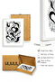 White Wooden Framed Abstract Black and White Patterned Painting - Modern |   Huhu1187 - 2