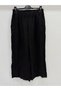Women's Black Italian Elastic Waist Loose Linen Trousers Size 40 - 44 - 3