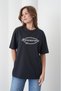 Women's 5-Pack T-Shirt Package with Ribbon and Floral Print Round Neck Navy Blue and White Advantageous Set - 3