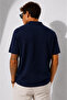 Men's Short Sleeve Ribbed Half Button Closure Polo Collar T-Shirt 26001 - 5