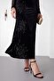 Women's Black Glitter Detailed Maxi Tulle Dress - 4