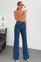 Women's Flexible Wide Leg Blue Jeans