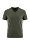 Men's Vision V-Neck Premium Quality Dense Textured Cotton T-Shirt Khaki M102-R0220-06 - 8