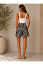 Trend Zebra Patterned Viscon Casual Women's Shorts - 3