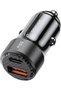 Dual Port Car Charger 50W, 20W PD, 30W QC, Multi Protection, Carbon Fiber Print, Lightweight - Black - 2