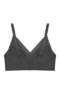 Seamless Bra - Lucent |   Black Laser Cut Women's Bra with Front Cross Stripe Detail Without Underwire - 2