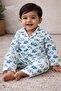 Bird Pattern Muslin Khadi Cotton Kids Night Suit - 3