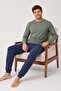Men's Long Sleeve 100% Cotton Pajama Set Khaki - 3