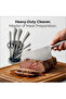 Professional Kitchen Knife Set with Stand, Complete Culinary Collection with Scissors and Sharpening Rod, Ergonomic Design for Home Cooking, Meal Prep, and Kitchen Organization - 3