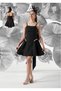 Graduation Dress Girls' Junior Girls' Strap Bow Detail Short Evening Dress Stylish Special Occasion Dress(Black&B