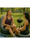 Luxury Flocked Inflatable Sofa with Footrest – Thick Cushioned Portable Recliner, Foldable PVC Lounge Chair - 5