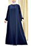 New Season Embroidered Ferace Tesettür Women's Outerwear - 3