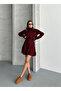 Oversized Turtleneck Sweater with Skirt, Double Knitwear Set - 2