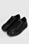 Genuine Leather Lace-Up Comfortable Daily Sneaker Women's Shoes Black - 4