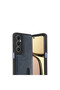 Realme C65 Compatible Leather Case with Sara Business Card Holder - Navy Blue - 5