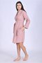 Women's Short Shawl Collar Chain Knit Pique Fabric Cotton Dressing Gown - 3