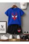 Summer Children's T-Shirt Shorts Unisex (Spider Mask Print)