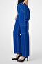 Women Wide Leg Solid Non Stretchable Jeans, Blue - 3