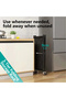 Black 3-Tier Foldable Steel Shelf 71×34×87cm – No Assembly, Expand & Use, 360° Wheels, Rust-Proof, Space-Saving Storage Rack for Kitchen & Bedroom - 6