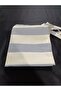 Water Resistant Cornice Balcony Curtain Modern Outdoor Background Curtain Gray Cream - 2