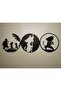 9-Piece Legendary Anime Warriors Coaster Set with Stands - Black and White Figured Mug Mats - 3