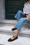 Avela Women's Brown Suede Zimba Detail Leather Ballet Flats - 2
