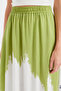 Women's Patterned Viscose Green Skirt - 7