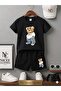 Summer Children's T-Shirt Shorts Unisex (Ovarsi̇tee Bear Print)