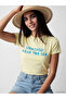 Original Oval Collar Text Printed Women's T-Shirt