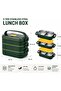Lunch Box 3 layer Stainless Steel Bento Box 2100ml- 304 Food Grade Steel 5 Compartment, Microwave Safe, Stackable Lunch Container with Insulated Bag & Cutlery - 3