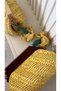 Handmade Wooden Burs Clove Charm Deyay Straw Bag (35X22Cm) - 3