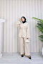 Pants Suit Elegance Belted Hijab Suit - 7