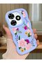 Tecno Spark 20 Compatible Case Camera Protective Blue Silicone Couple Phone Case Flower Pattern