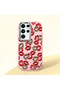Samsung Galaxy S23 Ultra Compatible Case Camera Protector Pink Silicone Couple Phone Case with Kiss Pattern